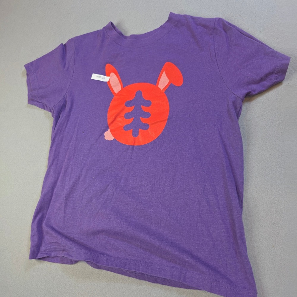 Next Level Apparel Purple Graphic T-Shirt Bunny Tree Red Logo Size Large L